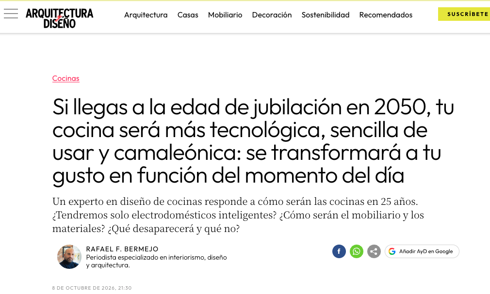 Suarco en la revista Arquitectura y Diseño el 8 de octubre de 2026