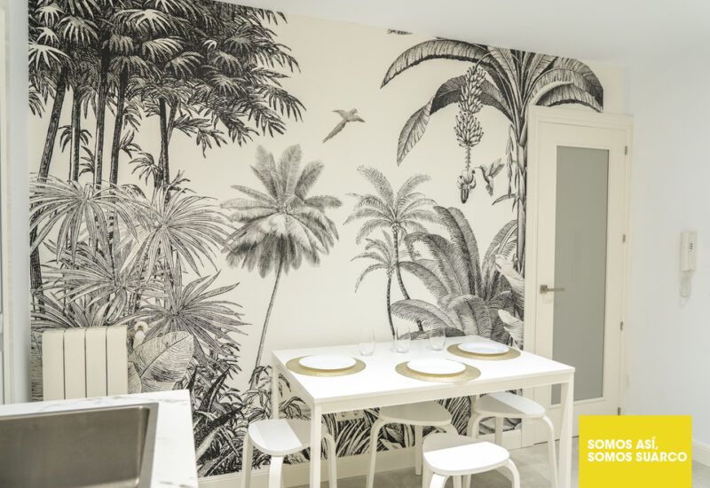 Cocina blanca en forma de L Suarco