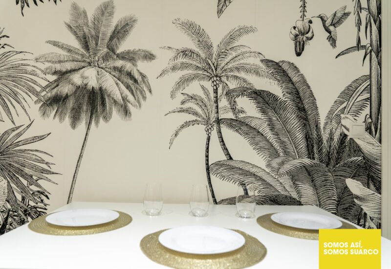 Cocina blanca en forma de L Suarco