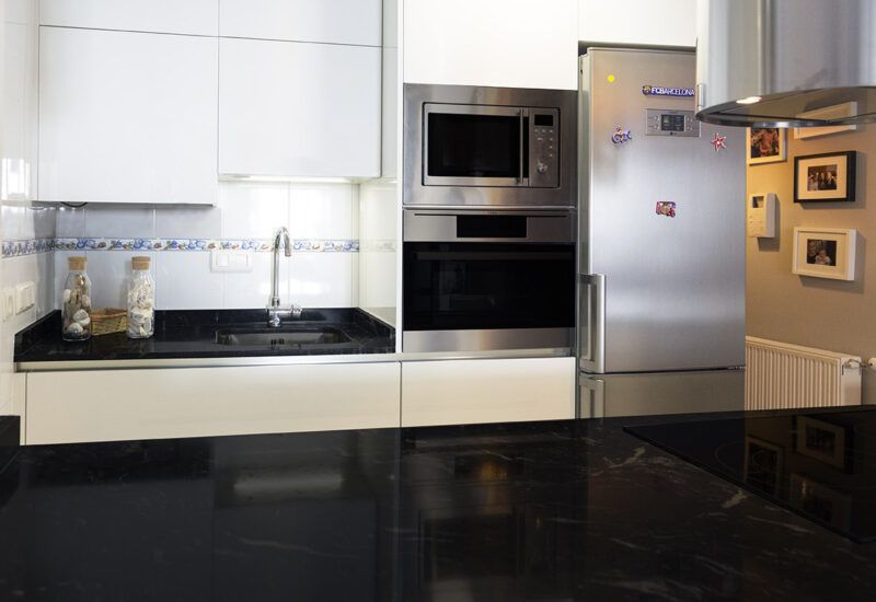 cocina americana, marmol