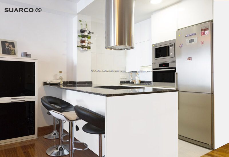 cocina americana, marmol